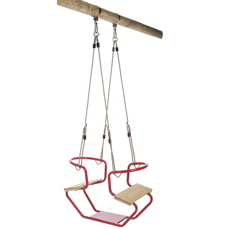 SwingKing Red/Brown Two Person Glider with Chains