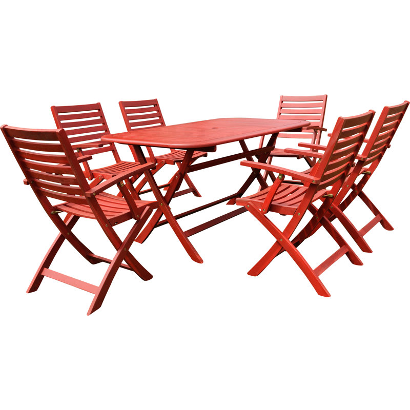 Ensemble repas 7 pièces Sabbattus, Rouge campagnard