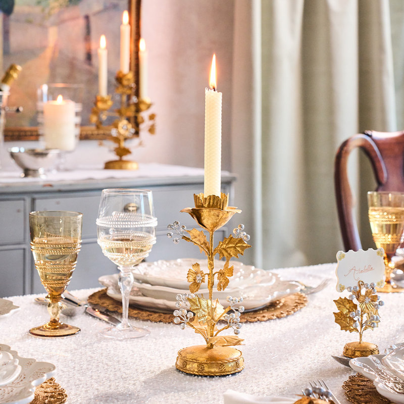 Forest Walk Holly 9" Candlestick