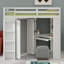 Lit mezzanine avec grande armoire intégrée, bureau-1135085069