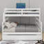 Lit superposé simple au-dessus d'un lit double avec lit gigogne en bois-1370721878