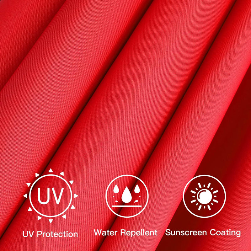 Red 9-Foot Waterproof UV-Resistant Patio Umbrella Canopy