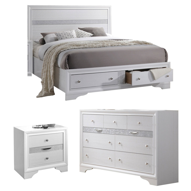 Ensemble de chambre configurable avec lit plateforme Ashtyn