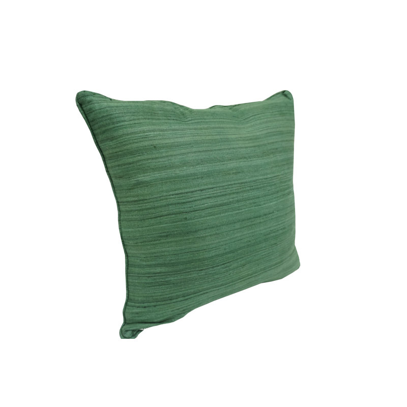 Coussin en soie brute 18 po, Vert foncé
