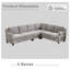 Canapé modulaire rembourré 4 pièces en chenille douce 4 pièces l 112,6 po-2126203708