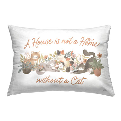 Design de coussin décoratif Cozy Cats & Plants par Laura Marshall