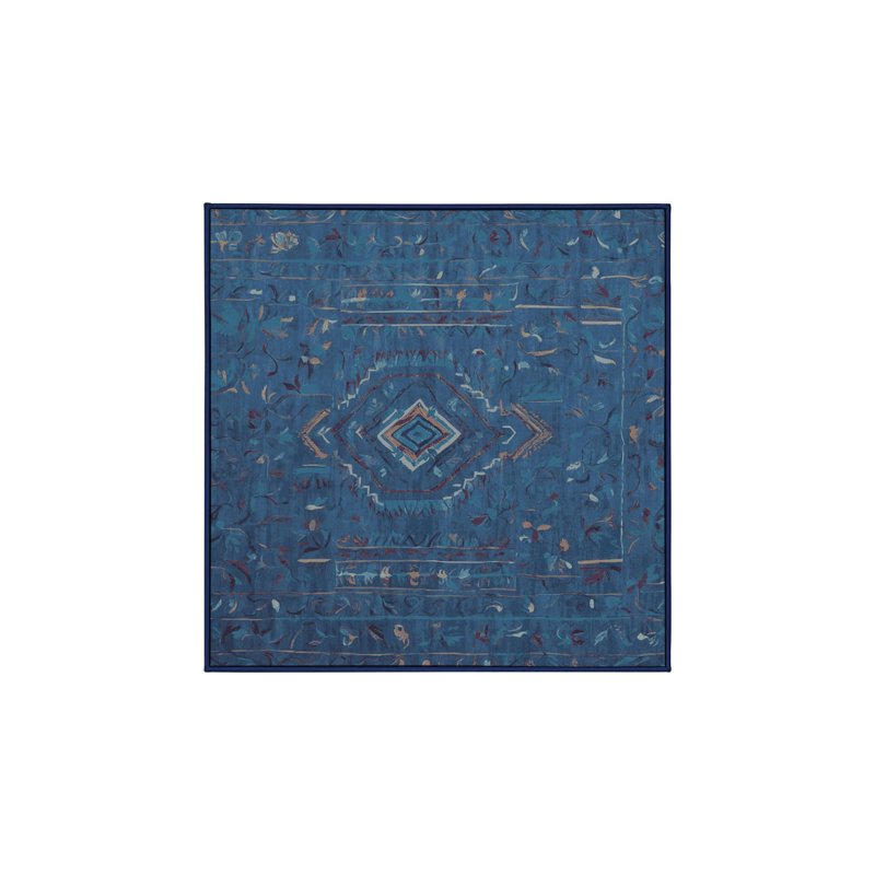 Machine Washable Gray Area Rug, Square 7'