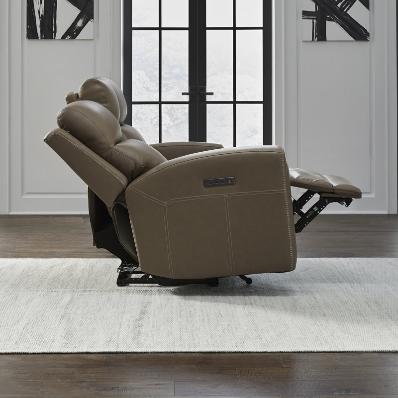 Anjelia Zero Wall Power Reclining Loveseat W/ Console, Tan