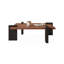 Table basse carrée en bois massif noyer