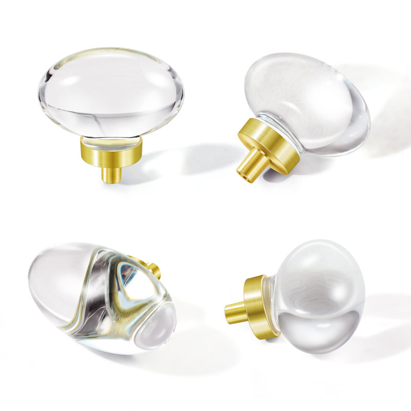 Oversized 1.9" Length Oval Knob Multipack, Brass