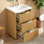 Meuble-lavabo de luxe moderne 24 po avec lavabo en céramique, armoire de salle de bain avec tablette ouverte et rangement fermé
