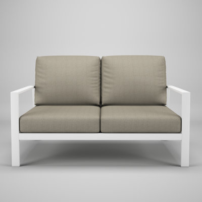 Townsend Chatwin Metal Outdoor Loveseat With Sunbrella Cushion by Birch Lane