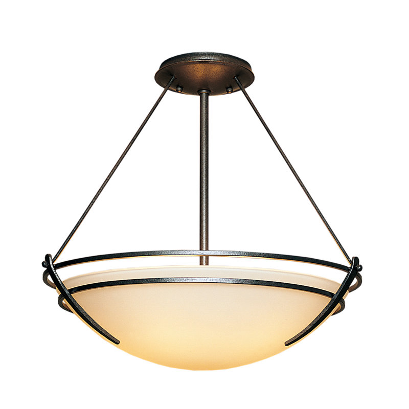 Tryne Semi Flush Mount, Bronze, Sand, 16.8" H x 18" W x 18" D