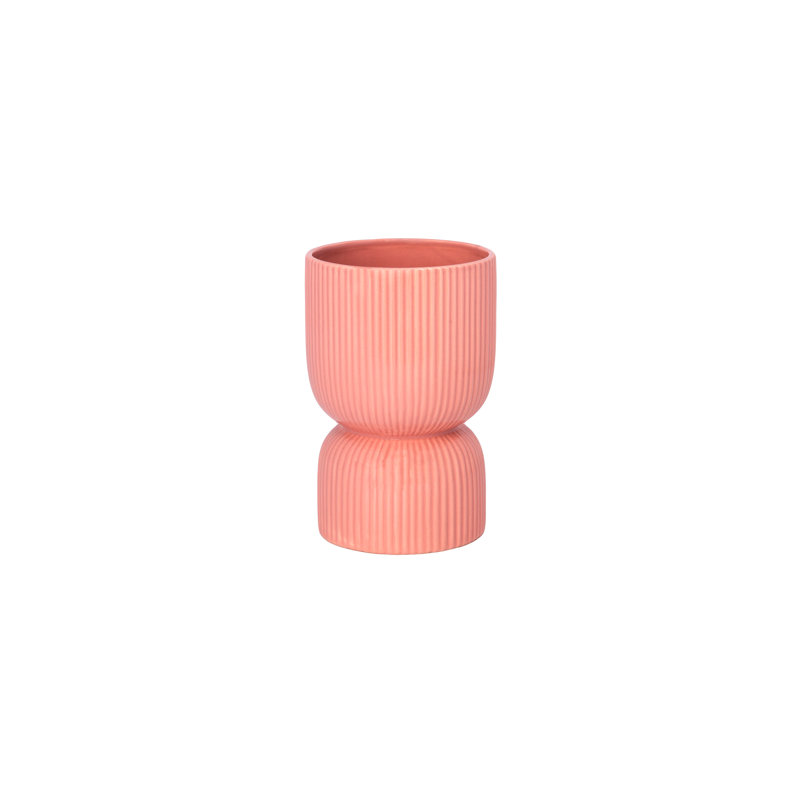 Vase en céramique rose brillant