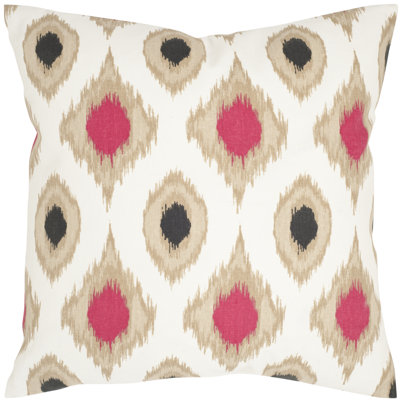 Miranda Embroidered Feather Linen Reversible Throw Pillow