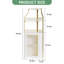 Corner Bar Cabinet with LED Lights & Removable Wine Rack – 5-Tier Liquor Cabinet with Adjustable Shelves, Glass Holder & Mesh Barn Door – Retro Sideboard for Dining Room, Kitchen, Living Room