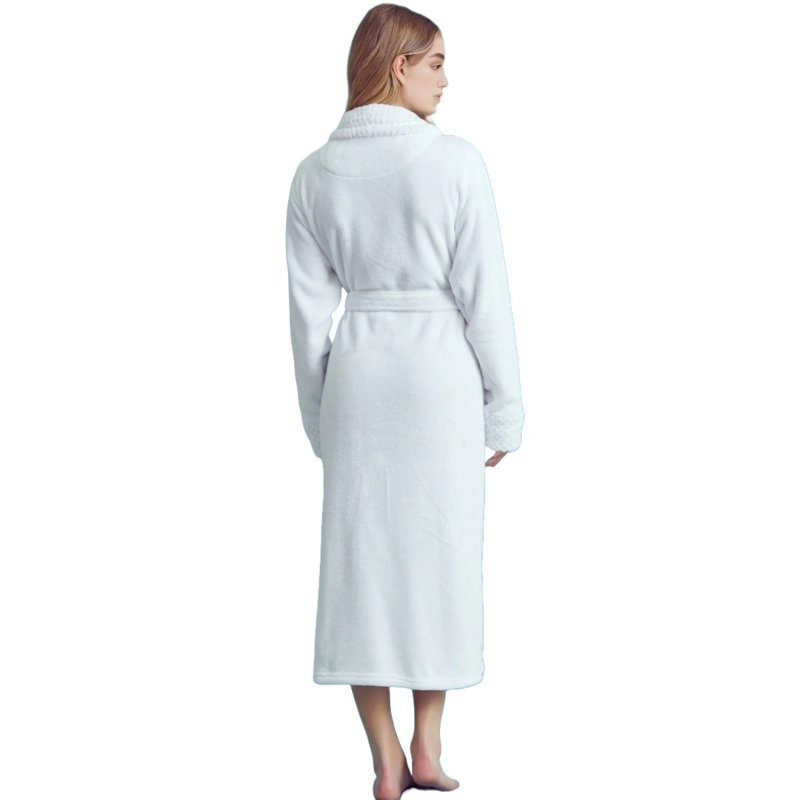 Peignoir en molleton avec poches Vasco, M / G, Blanc
