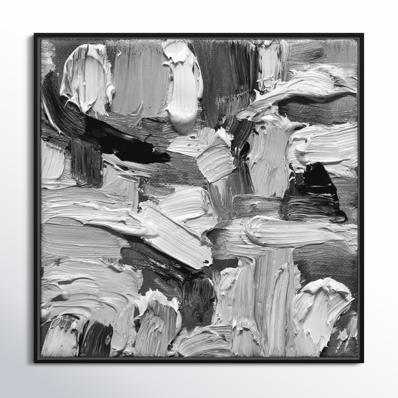 Carrey Abstract Wonder 1 - Cadre flottant, peinture sur toile, H 37,5 po x l 37,5 po x P 2 po, Cadre noir