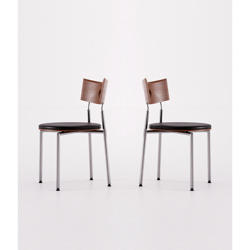 Chaise de dossier en acier inoxydable, Noir/brun foncé