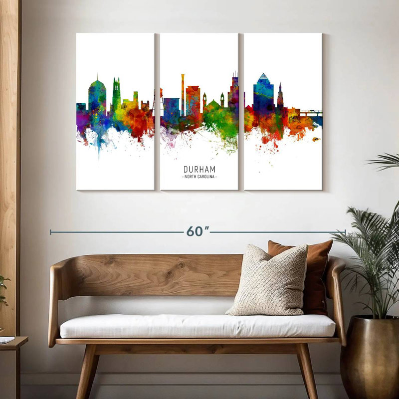 Durham North Carolina Skyline I, 32" H x 50" W
