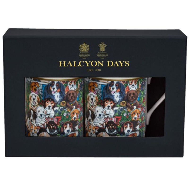 Paire de tasses Dogs Leaves Pawprints