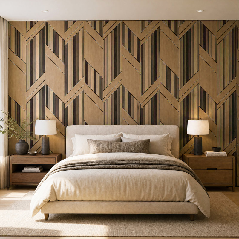 GESSOLANE 3D Slatted Wall Panels, 93.7x12.4 In,4 Pack, Covers 31 Sq Ft, PS Geometric Architectural Design for Living Room Bedroom TV Accent Wall Decor