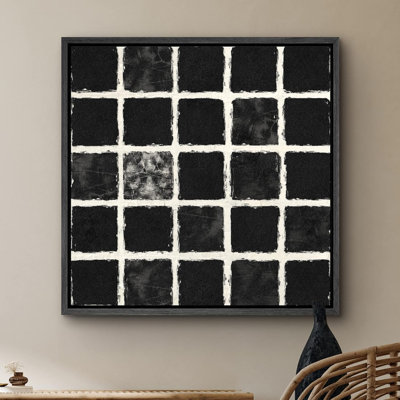 " Geometric Black Square Grid Landscape Abstract Shapes Modern Art Decoration Boho Relax/Zen Nordic "