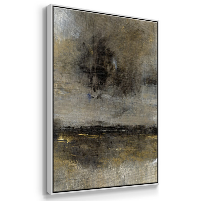 Paysage doré II - Toile encadrée multi-pièces, H 24 po x l 48 po x P 2 po, Blanc