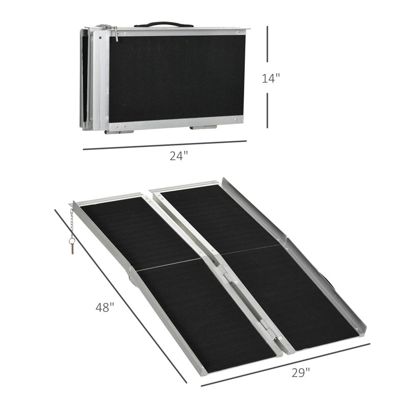 HomCom Metal Foldable Threshold Ramp, 1.5" H x 29" W x 48" L