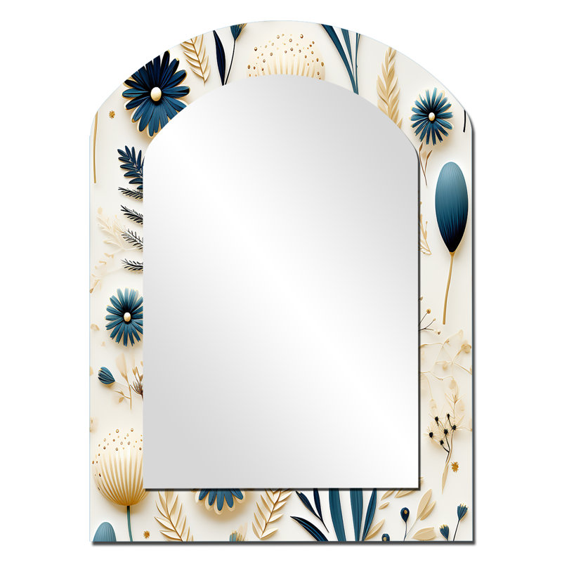 Miroir mural bleu et blanc, 34 po x 25 po