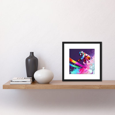 Skier Ski Skiing Action Jump Motion 1 Piece Single Picture Frame Painting