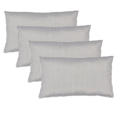 Set of 4 Outdoor Lumbar Throw Pillows with Inserts, 12" x 20" Water-Repellent and Fade-Resistant Decorative Pillows with Zipper for Patio, Porch, Balcony, and Sofa
