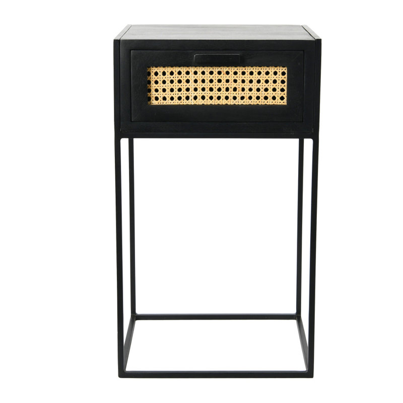 Gaener 13'' W Metal Nightstand, Black