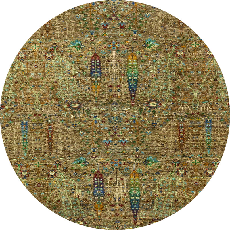 Abstract Indoor Rug, Round 8'