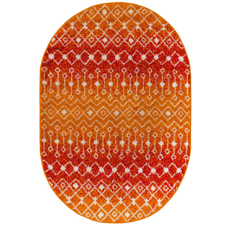 Abstract Indoor Rug, Oval 4' x 6'