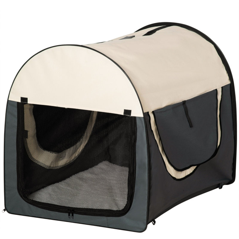 Misael Folding Fabric Soft Dog Cat Travel Pet Carrier, 76cm H x 97cm W x 71cm D, Grey