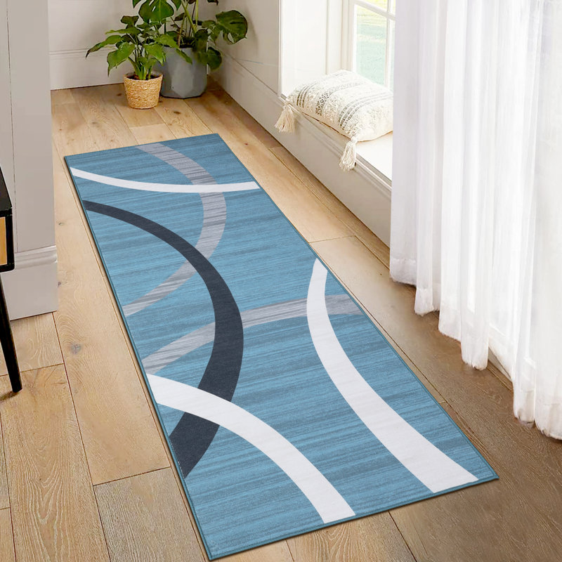 Modern Abstract Area Rug, Non-Slip Carpet for Entryway, Bedroom, Living Room, Hallway, Runner 2' x 6'