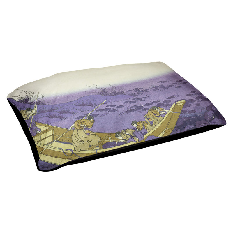 Coussin d'intérieur / d'extérieur pour chien Burkart, Petit (l 29,5 po x P 19,5 po x H 9,5 po), Mauve / Vert