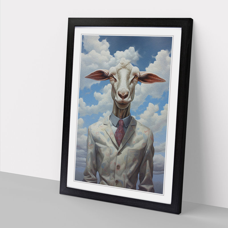 Goat Dadaism - Single Picture Frame Print on Wood
