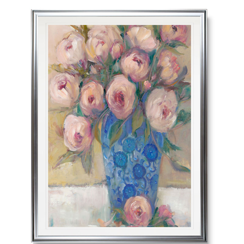 « oriental bouquet ii », reproduction, H 36 po x l 26 po x P 1,5 po, Cadre argenté