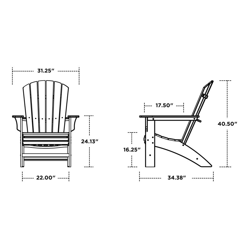 TREX Outdoors Yacht Club Curveback Adirondack Chair, Ash Charcoal Revolution®