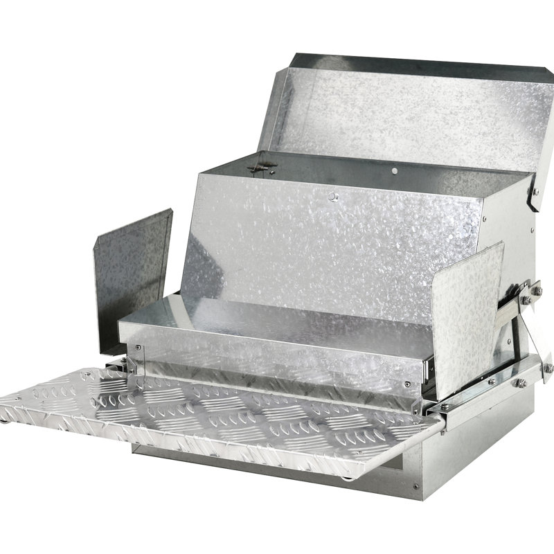 Mangeoire à poulets automatique en acier galvanisé et en aluminium - 25 lb, pour une alimentation sécuritaire en aluminium, poulets