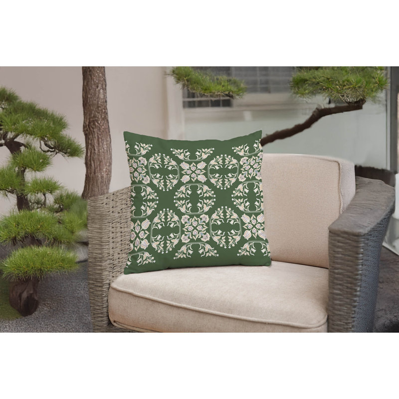 Coussin décoratif Rumi, Carré 16 po, Vert