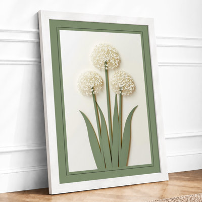 White Alliums Botanical - Print