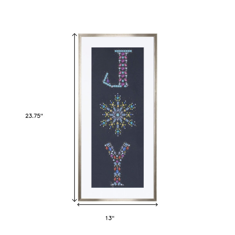 Art textuel encadré Bejewel Joy Champagne