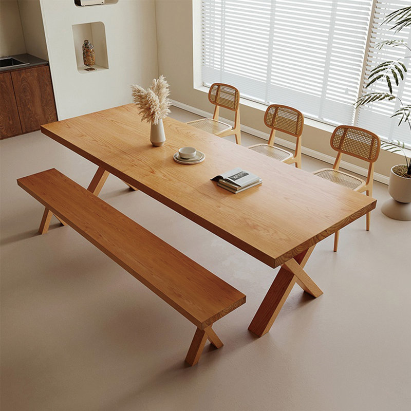 Table de salle à manger en bois massif Nature's Choice, H 29,52 po x L 78,74 po x l 31,49 po