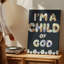 Toile, "Design A Visally Striking", impression d'art typographique organique ludique qui épelle «I M A Child of God In», impression sur toile-1432346907