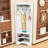 Space-Saving Corner Hall Tree with 4 Hooks, Built-In Shoe Bench and Shelf-1841173086