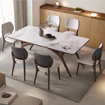 Table rectangulaire style nordique blanc crème