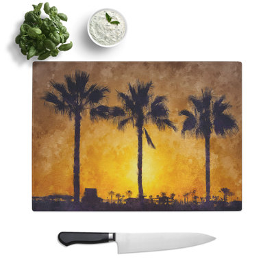 Palm Trees at Sunset Vol.1 Painting Chopping Board